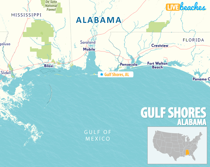 map of gulf coast beaches Map Of Gulf Shores Alabama Live Beaches map of gulf coast beaches