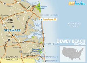 Map of Dewey Beach, Delaware