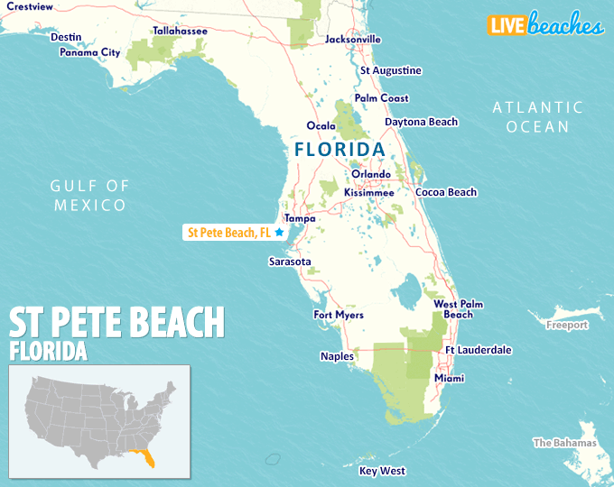 Map of St Pete Beach, Florida - Live Beaches