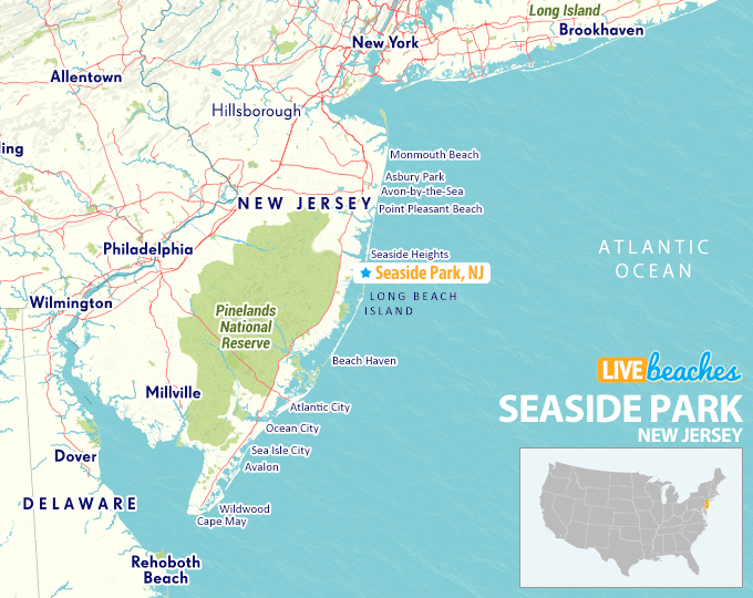 Map Of Seaside Park New Jersey Live Beaches