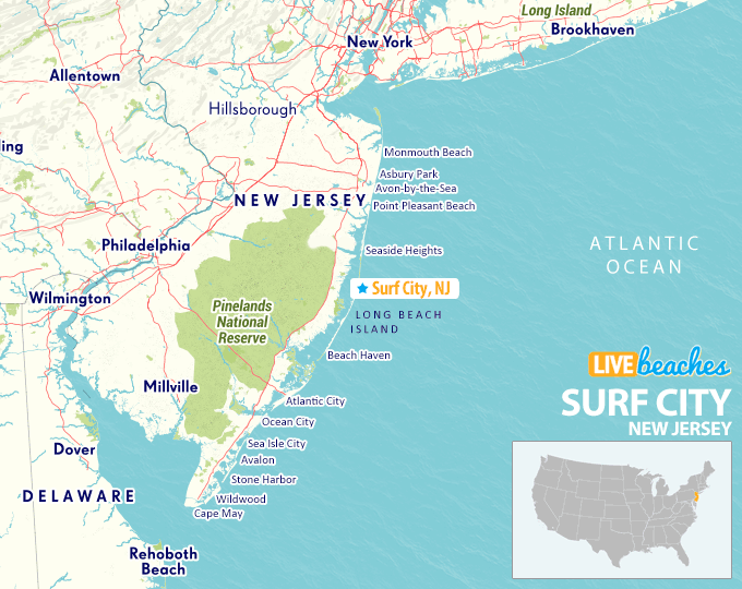 Map of Surf City, New Jersey