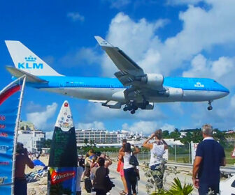 Airport Runway Live Cam from Sunset Beach Bar, Maho Beach, St Maarten, Caribbean