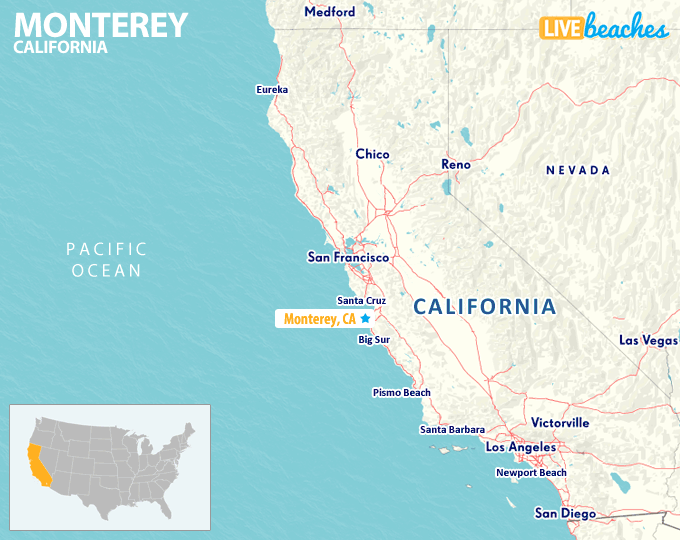 Map of Monterey California - LiveBeaches.com