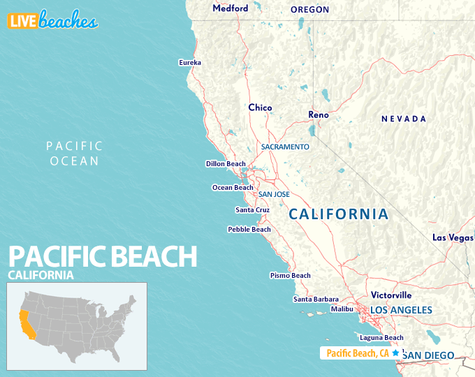 Map of Pacific Beach, California - Live Beaches