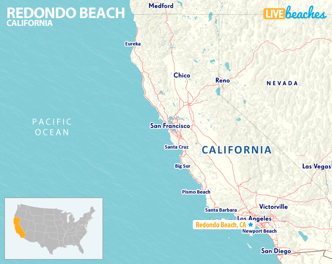 Map of Redondo Beach California - LiveBeaches.com