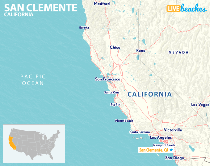 Map of San Clemente California - LiveBeaches.com