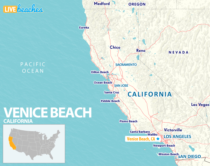 Map Of Venice Beach California Live Beaches