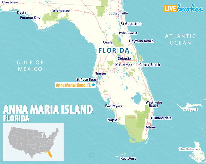 Map of Anna Maria Island, Florida - Live Beaches