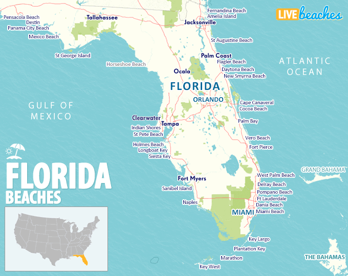 Map of Florida Beaches - LiveBeaches.com