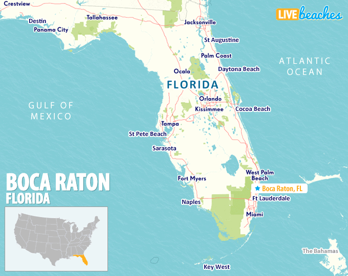 Map of Boca Raton, Florida - LiveBeaches.com