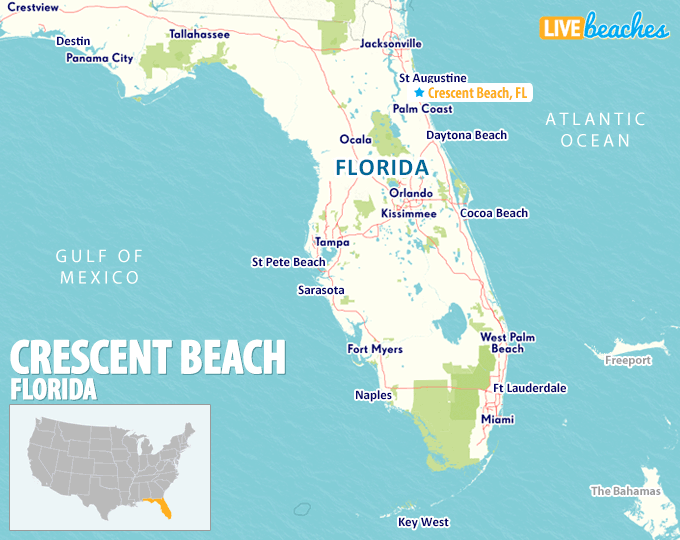 Map of Crescent Beach, Florida - LiveBeaches.com