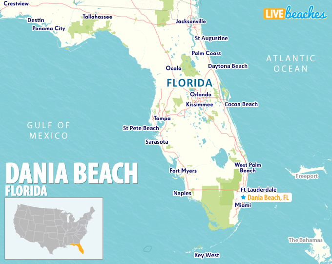 Map of Dania Beach, Florida - LiveBeaches.com