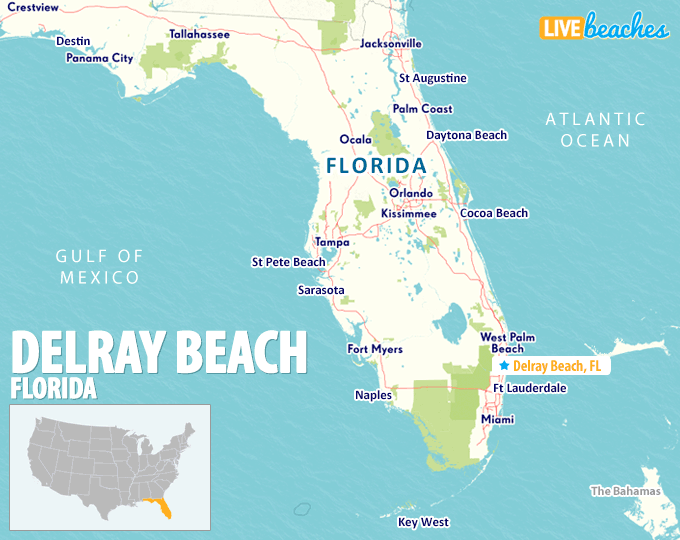 Map of Delray Beach, Florida - LiveBeaches.com