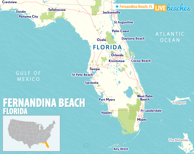 Map of Fernandina Key, Florida - LiveBeaches.com