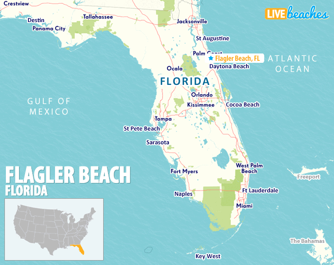 Map of Flagler Beach, Florida - LiveBeaches.com