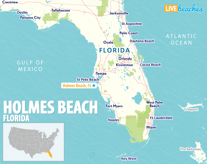 map of holmes beach, florida - live beaches