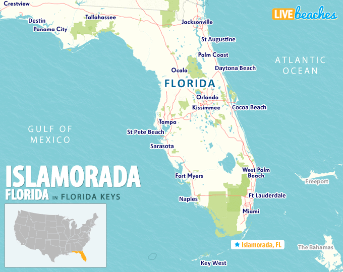 Map of Islamorada, Florida - Live Beaches