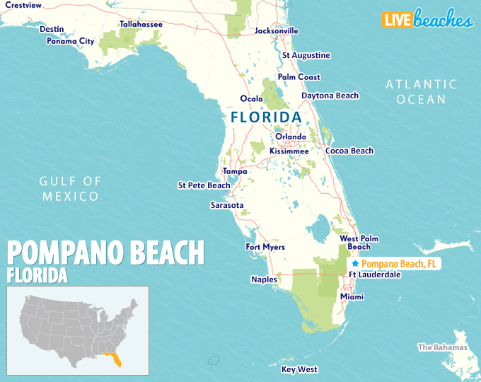 Map of Pompano Beach Florida - LiveBeaches.com