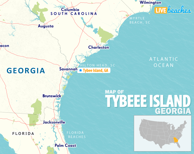 Map of Tybee Island, Georgia - LiveBeaches.com