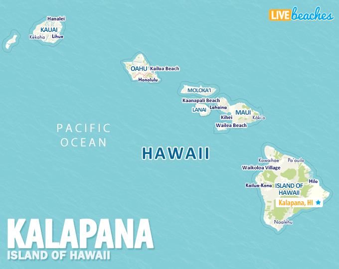 Map of Kalapana, Hawaii - LiveBeaches.com