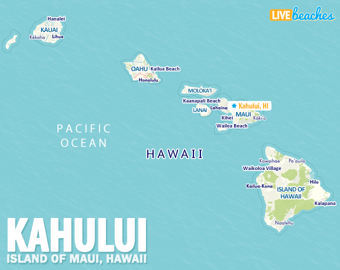 Map of Kahului, Hawaii - LiveBeaches.com