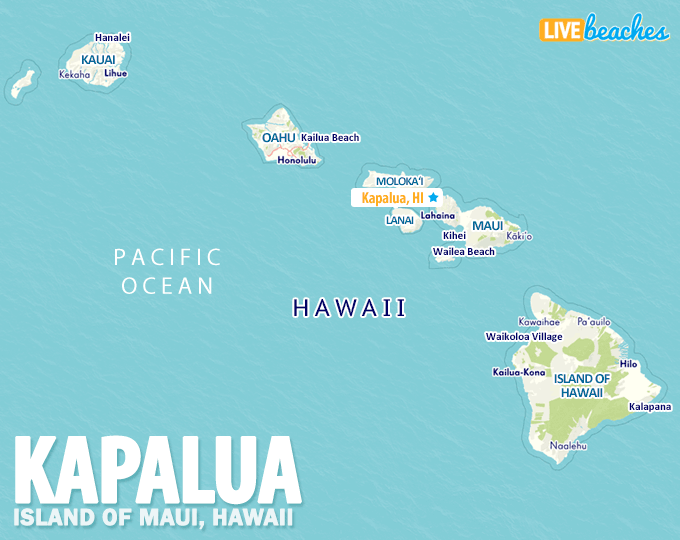 Map of Kapalua Beach, Hawaii - LiveBeaches.com