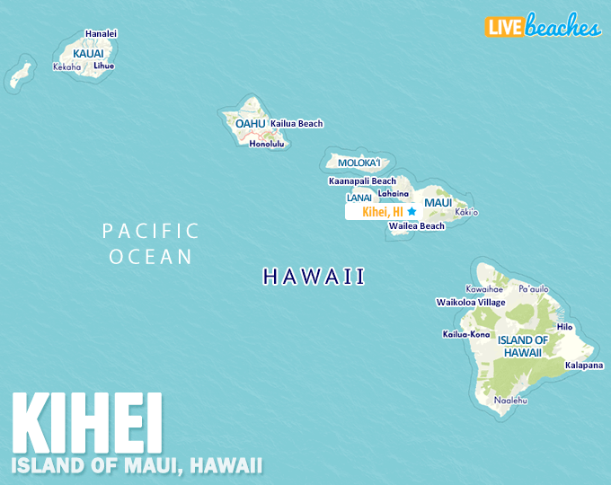 Map of Kihei, Hawaii - LiveBeaches.com