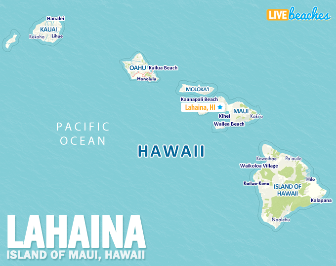 Map of Lahaina Beach, Hawaii - LiveBeaches.com
