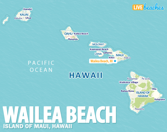 Map of Wailea Beach, Hawaii - LiveBeaches.com
