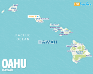 Map of Oahu, Hawaii - LiveBeaches.com