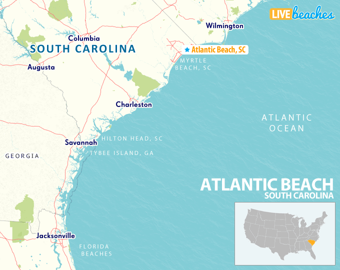 Map of Atlantic Beach, South Carolina - LiveBeaches.com