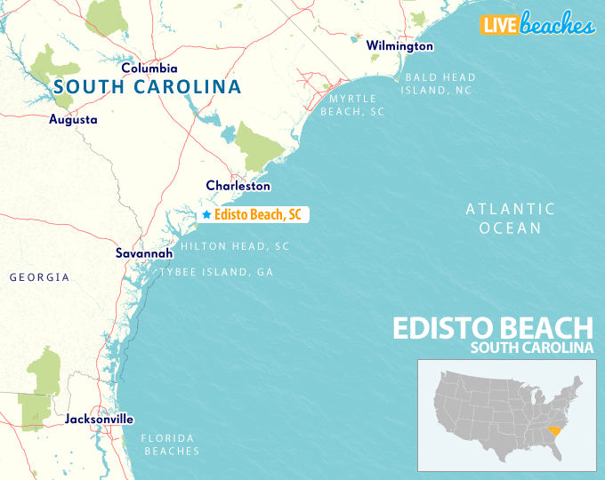 Map of Edisto Beach, South Carolina - LiveBeaches.com