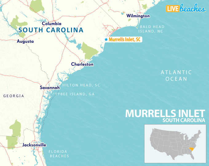 Map of Murrells Inlet, South Carolina - LiveBeaches.com