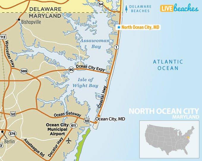 North Ocean City, MD Map - LiveBeaches.com