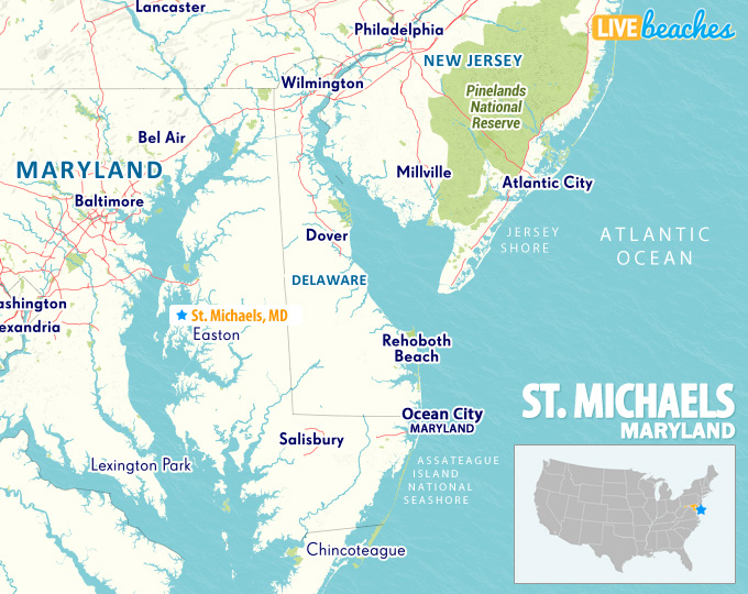 St Michaels MD Map - LiveBeaches.com