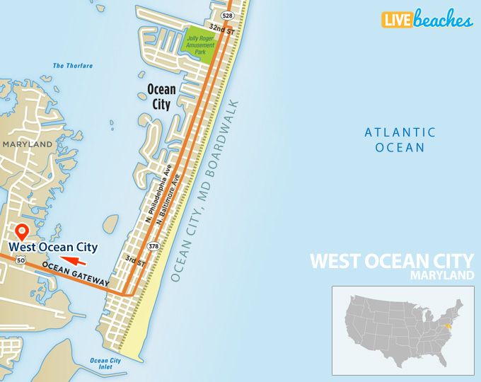West Ocean City MD Map - LiveBeaches.com