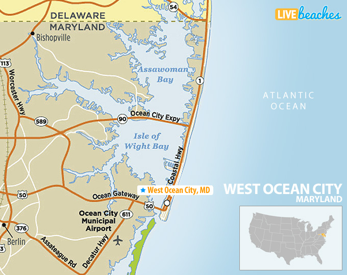 West Ocean City, Maryland Map - LiveBeaches.com