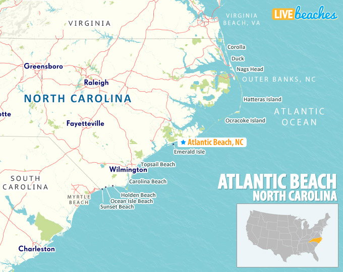 Atlantic Beach NC Map - LiveBeaches.com