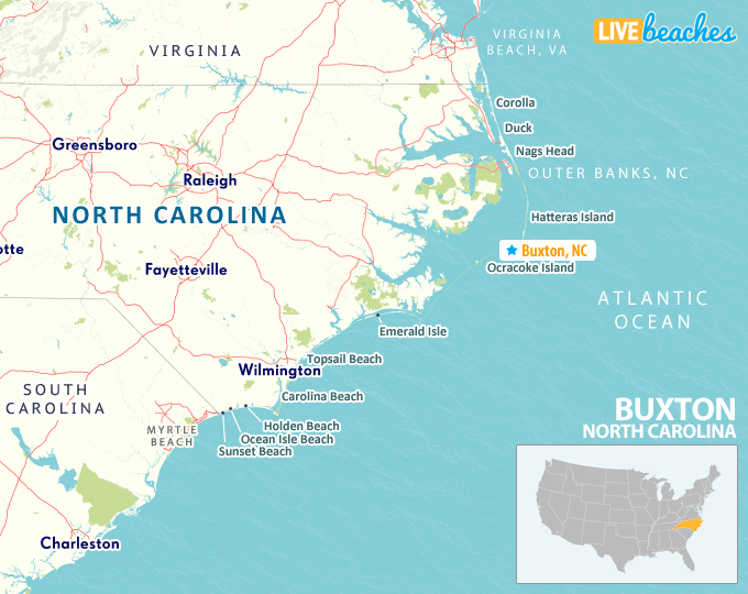 Buxton NC Map - LiveBeaches.com