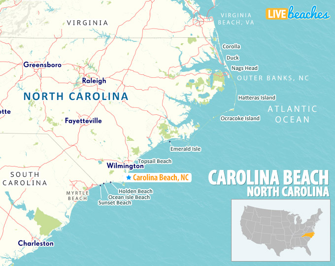 Carolina Beach NC Map - LiveBeaches.com