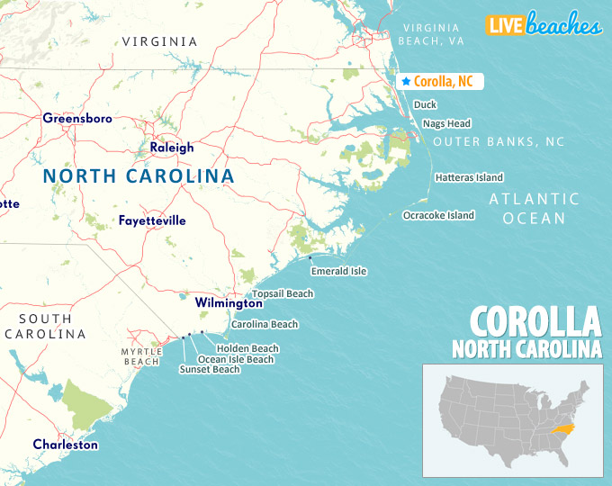 Corolla NC Map - LiveBeaches.com