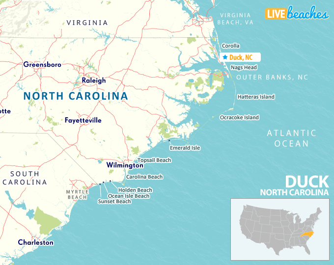 Duck NC Map - LiveBeaches.com