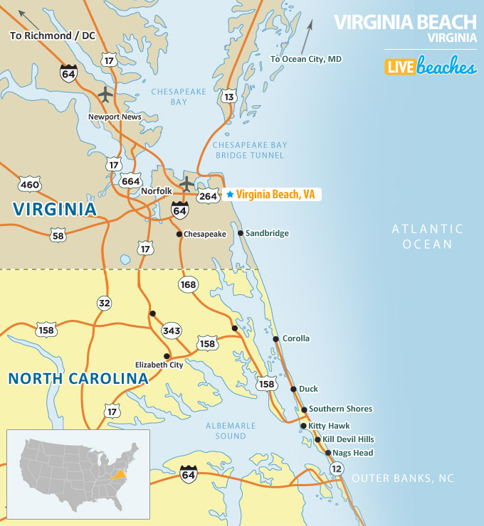 map of virginia beach area Map Of Virginia Beach Virginia Live Beaches map of virginia beach area