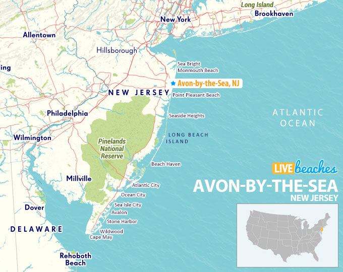 Avon-by-the-Sea New Jersey Map - LiveBeaches.com