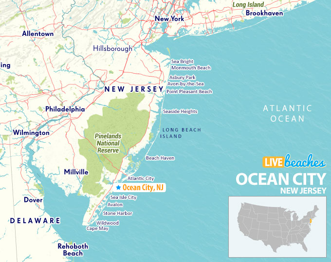 map ocean city nj Map Of Ocean City New Jersey Live Beaches map ocean city nj