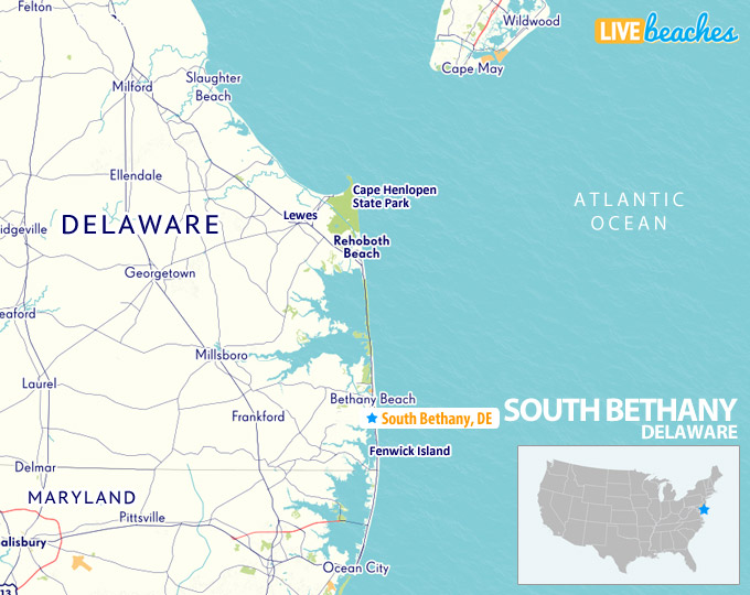 South Bethany, Delaware Map - LiveBeaches.com