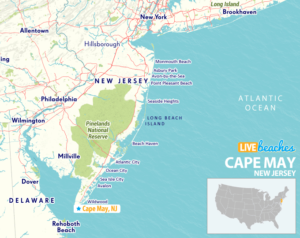 Cape May New Jersey Map - LiveBeaches.com