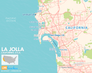 La Jolla, California Map, Best Beaches, USA - LiveBeaches.com