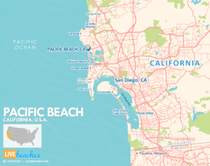 Pacific Beach, California Map, Best Beaches, USA - LiveBeaches.com