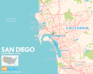 San Diego, California Map, Best Beaches, USA - LiveBeaches.com